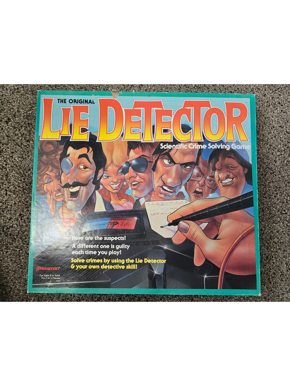 Vintage 1987 Lie Detector Board Game Pressman Scientific Crime Solving Mystery